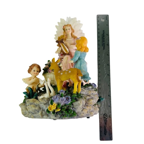 Angel Wildlife Music Box Plays Minuet by Mozart Lighted Vintage 9.5" x 6" - Picture 8 of 11